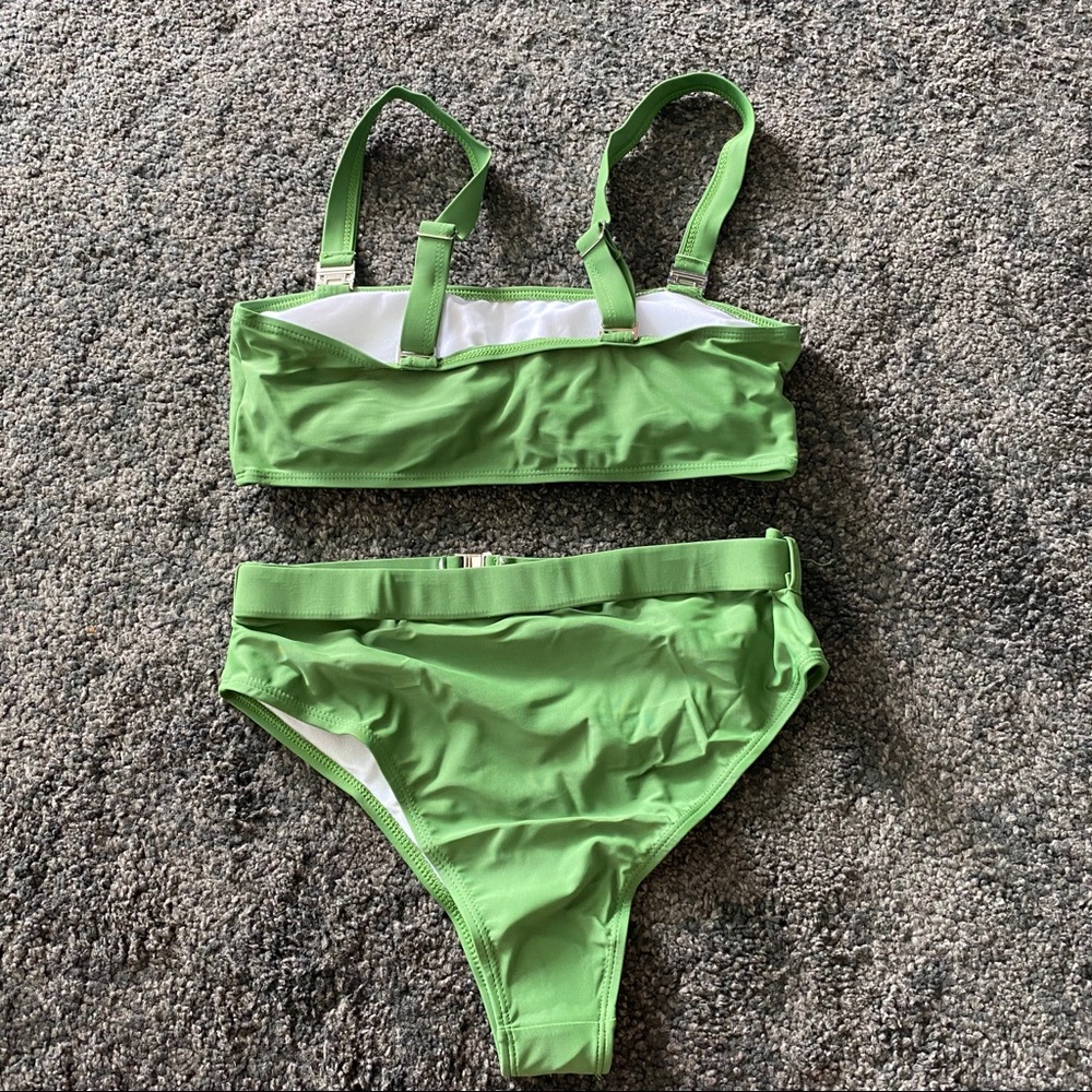 231. Olive green belt high waist bikini - Picture 8 of 8
